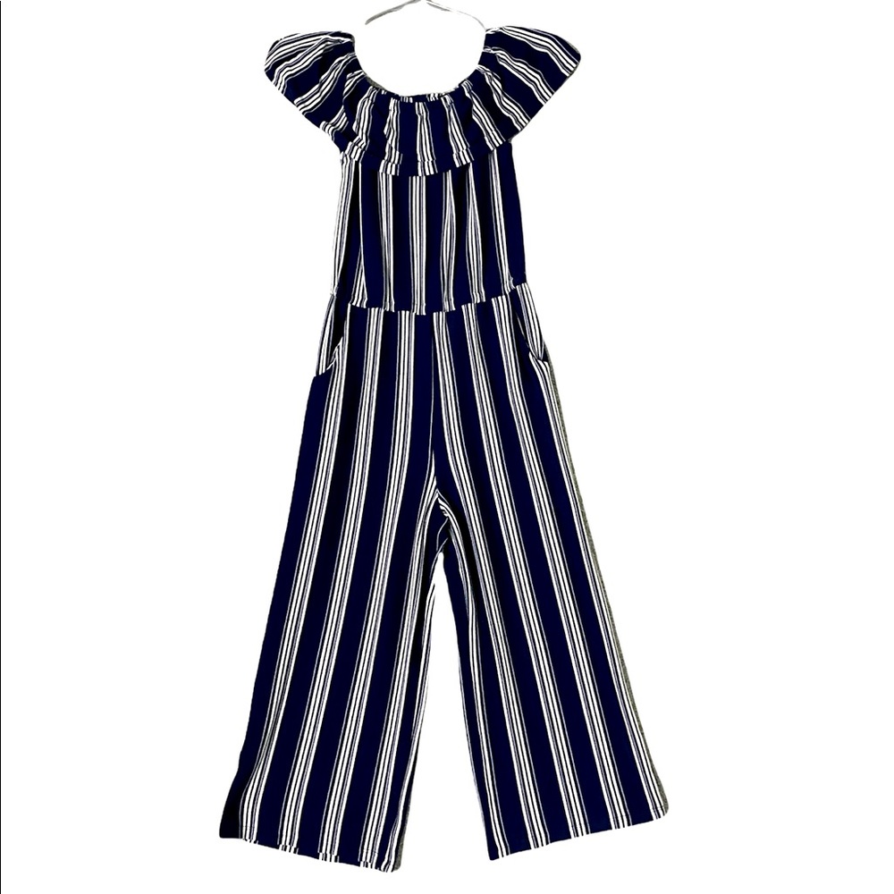 Blue and White Jumpsuit with pockets